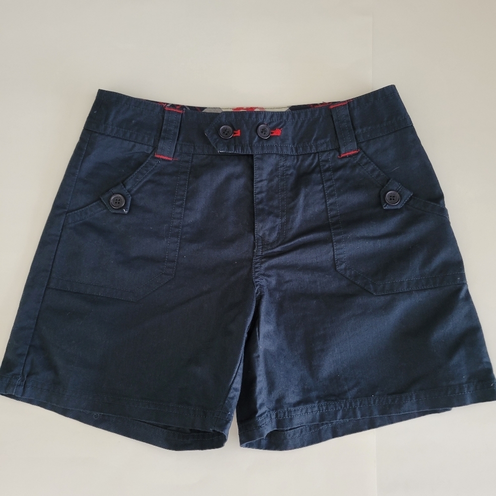 E. LAND American Campus Casual Nautical Navy Blue Shorts Size S Nautical Y2K